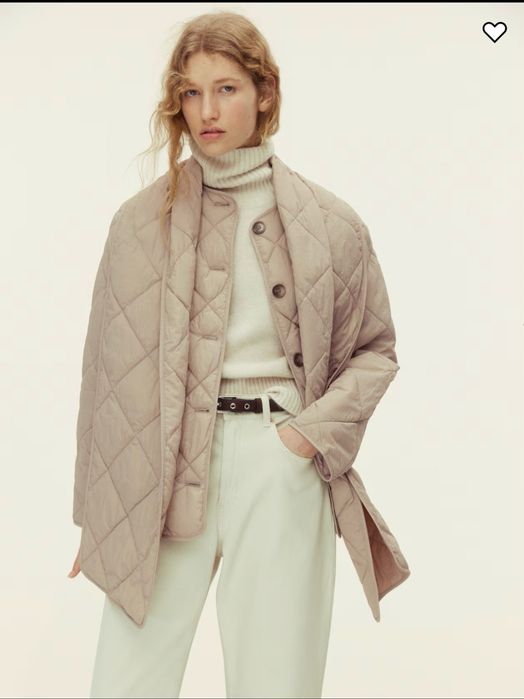 Злегка утеплене бежева куртка з шарфом H&M