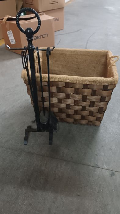 Cesto lenha e acessórios