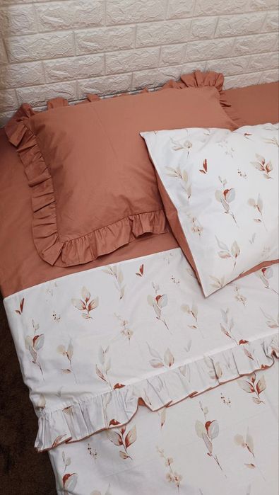 Розпродаж! Односпальна Постільна білизна з рюшами 100 % бав підліткова