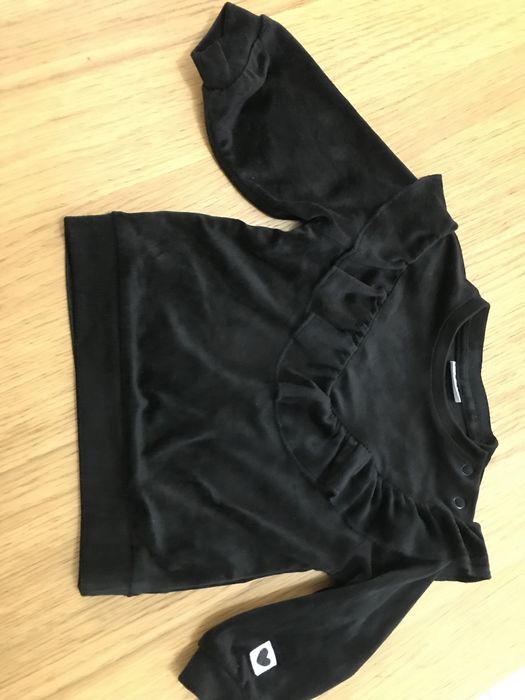 Czarny zestaw sportowy dla niemowlaka welurowy