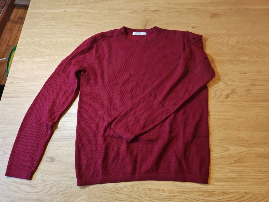 Camisola vermelha bordeaux mango c textura como nova