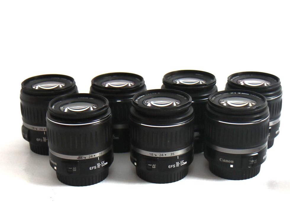 Lentes Canon 18-55mm e 28-90mm objetivas com Err01