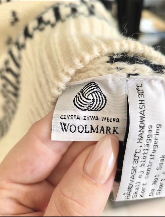 Sweter wełniany norweski M gruby i ciepły