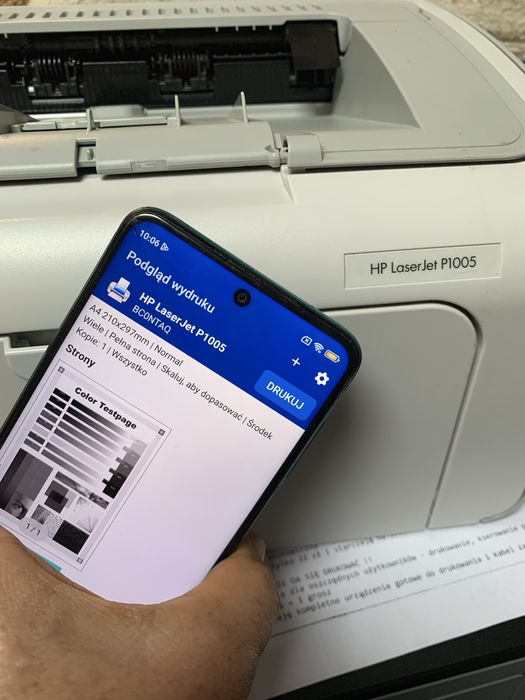 Android HP LaserJet P1005 drukarka laserowa Windows 11 nowy toner 100%