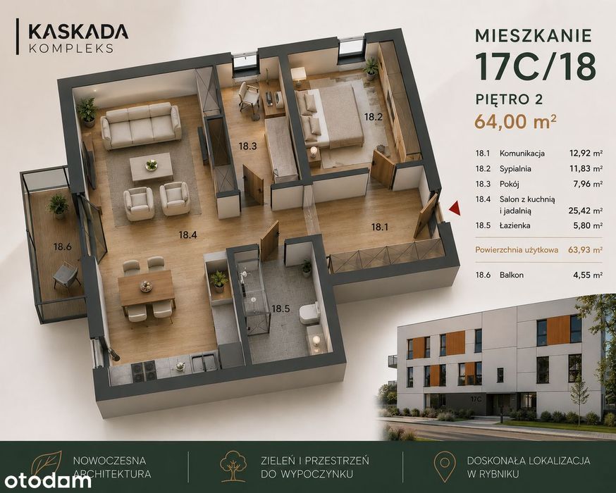 Mieszkanie 64m2 | Kaskada Kompleks IX