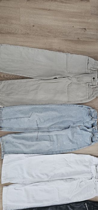 Spodnie r.134 dla dziewczynki szerokie nogawki