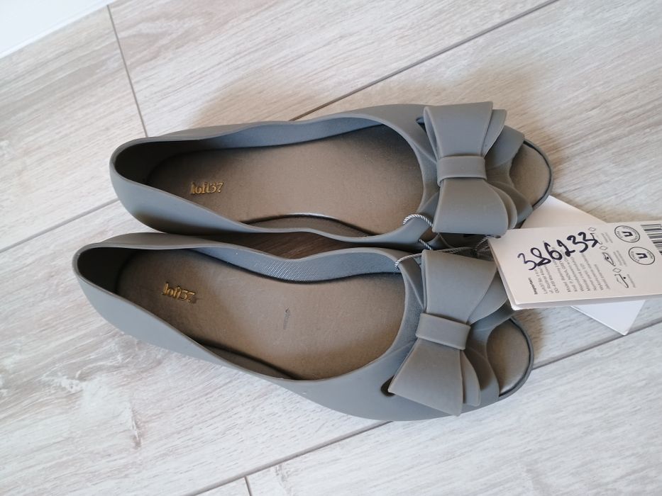 Buty damskie sandałki meliski szare r 37 38 23,5 cm balerinki