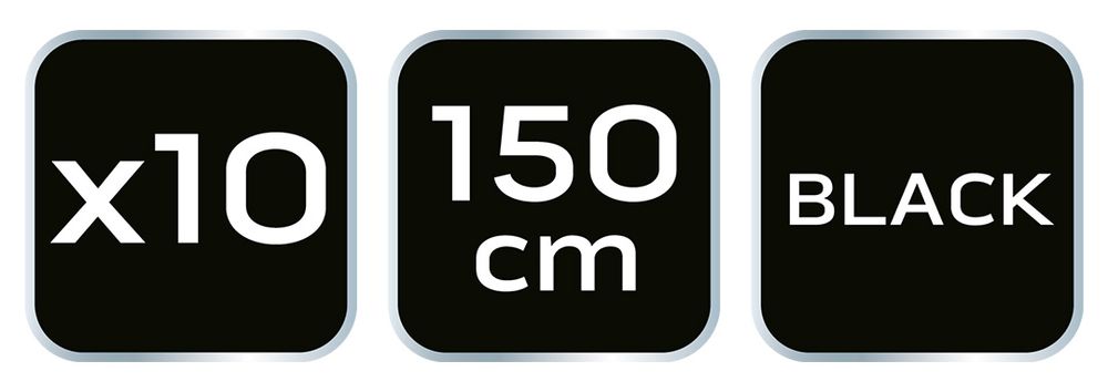 Sznurowadła Do Butów Roboczych 150Cm, Czarne