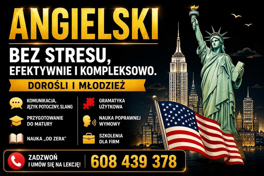 Angielski korepetycje bez stresu, efektywnie i kompleksowo z filologiem. MATURA | Od zera | Kursy dla dorosłych | Egz. 8-klasisty | FCE | IELTS