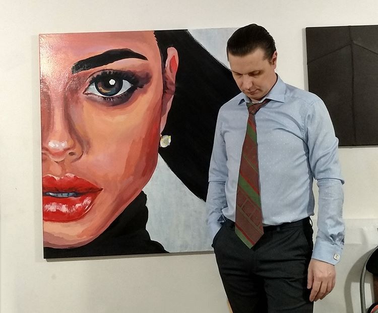 Авторская Интерьерная Картина из серии "Faces" 1x1 м.. За криптовалюту