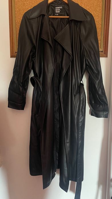 Gabardine/Trench coat preto NOVO XL