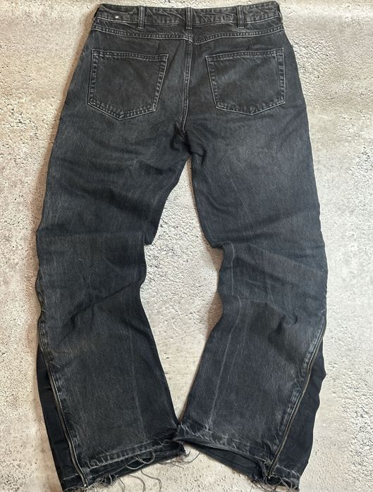zip zara flared jeans