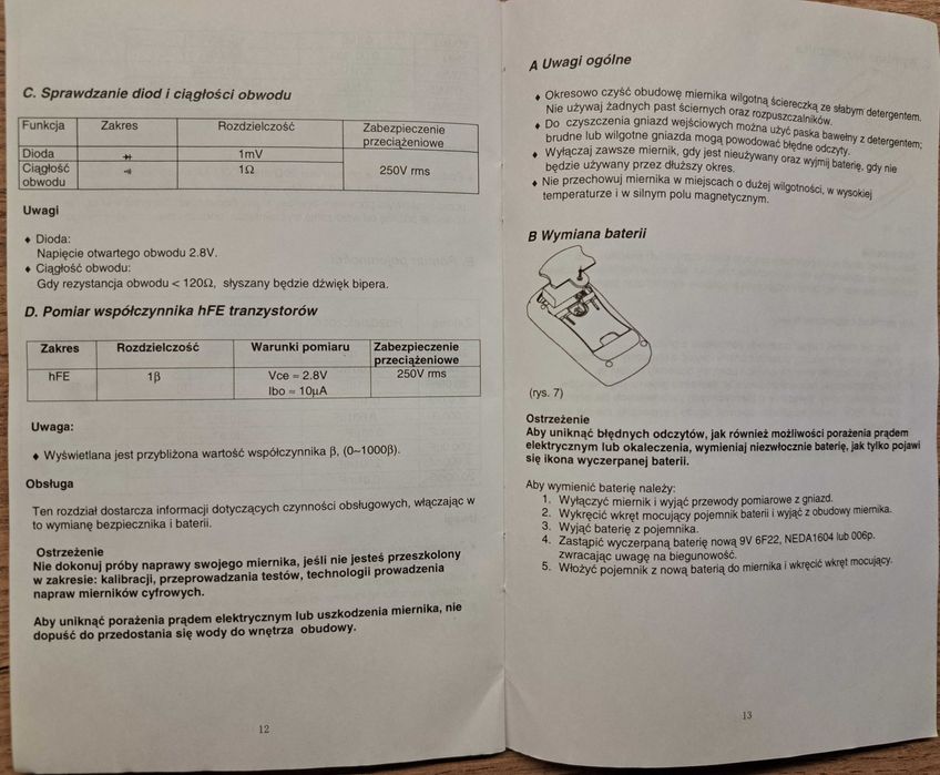 Miernik uniwersalny cyfrowy UT601