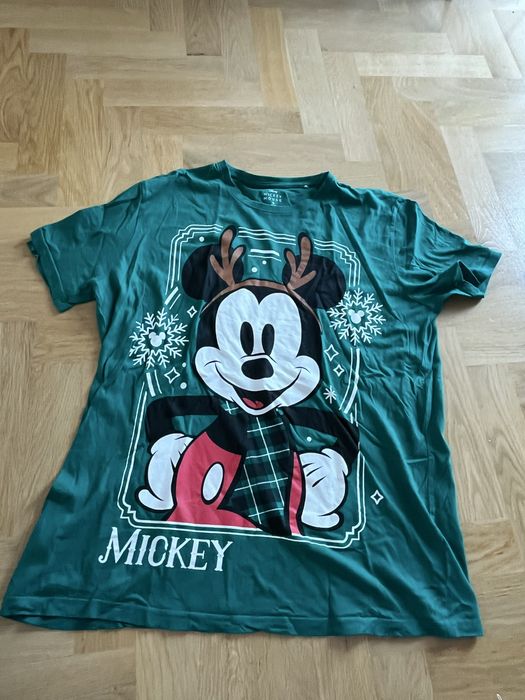 Bluzka od piżamy męska XL myszka Mickey Disney zielona świąteczna
