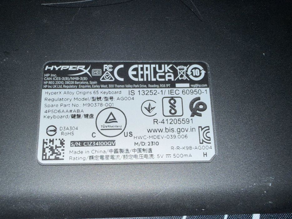 Klawiature Hyperx Alloy Origins 65% Red Switches