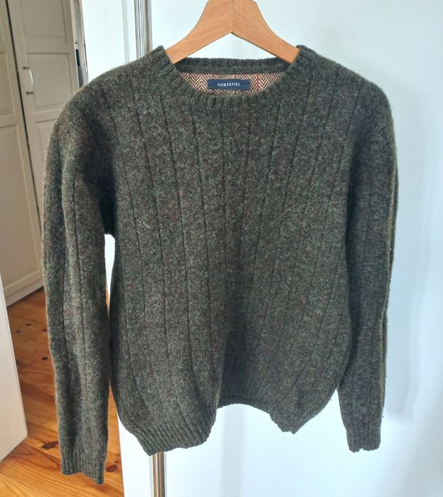 100%lã Cortefiel camisola verde