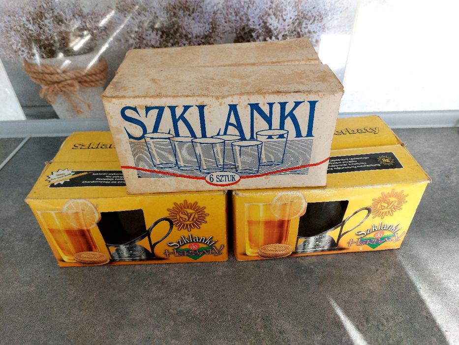 Szklnki+ koszyczki zestaw PRL ,Retro.