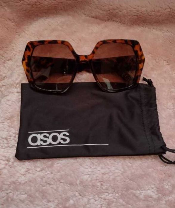 ASOS/ Brązowe okulary przeciwsłoneczne, muchy z Londynu, NOWE