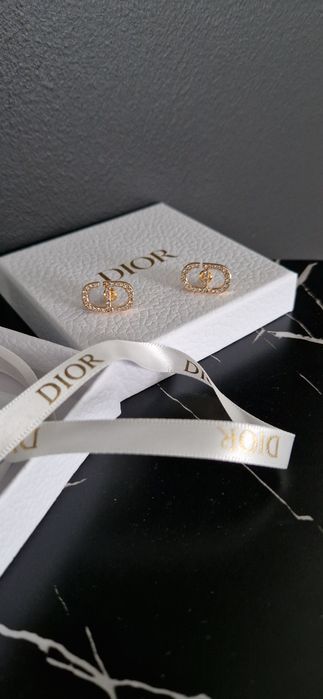 Kolczyki dior cd nowe cyrkonie złote