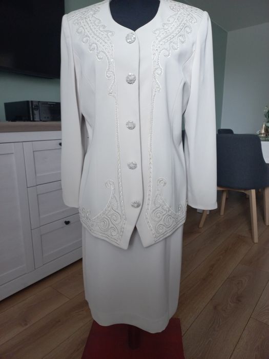 Kostium żakiet spódnica USA 12 42 cudny garsonka