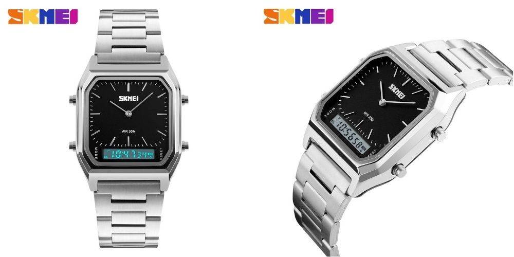 Elegancki ZEGAREK MĘSKI SKMEI Bransoleta Stal 304