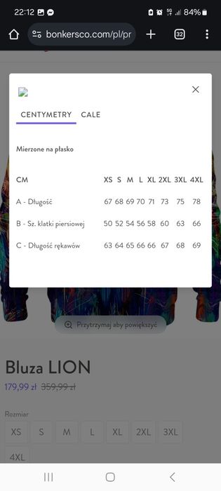 Używana męska bluzka LION, produkt polski, rozm. 4XL