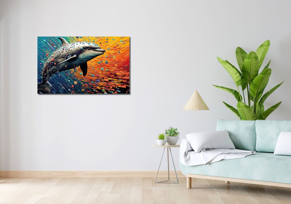 Obraz 100x60cm Delfin w Palecie Barw