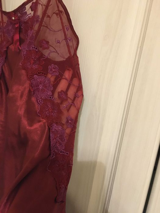 Elegancki satynowy szlafrok koszulkaKomplet 40/42/44 XL/XXL Walentynki