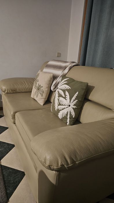 Conjunto de 2 sofás  em pele