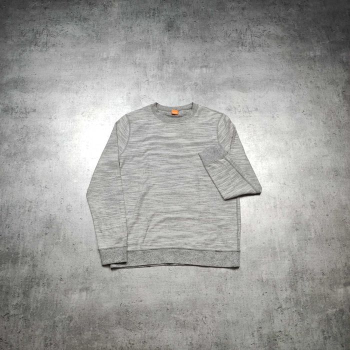 MĘSKA Elegancka Bluza Sweter PREMIUM Casual Hugo Boss Orange Małe Logo