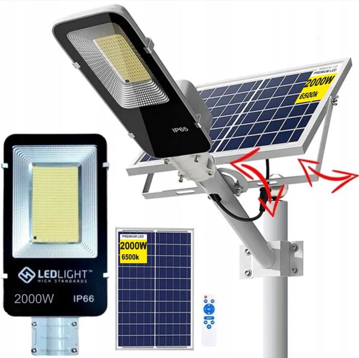 Lampa solarna uliczna LED LIGHT 2000W,latarnia