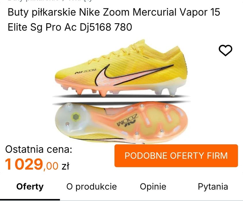 Nike Zoom Mercurial Vapor 15 Elite PRO rozmiar 39