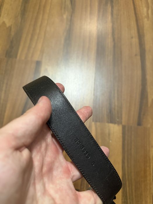 Prada Brown Boat Buckle Leather Belt