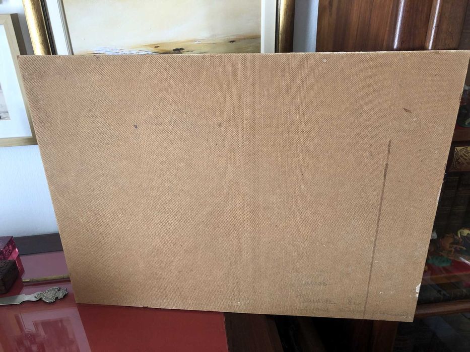 Pintura antiga, paisagem montanhosa,  original,