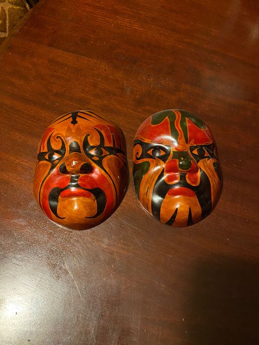Máscaras teatro Japonesas Séc XIX 16 cm centenárias