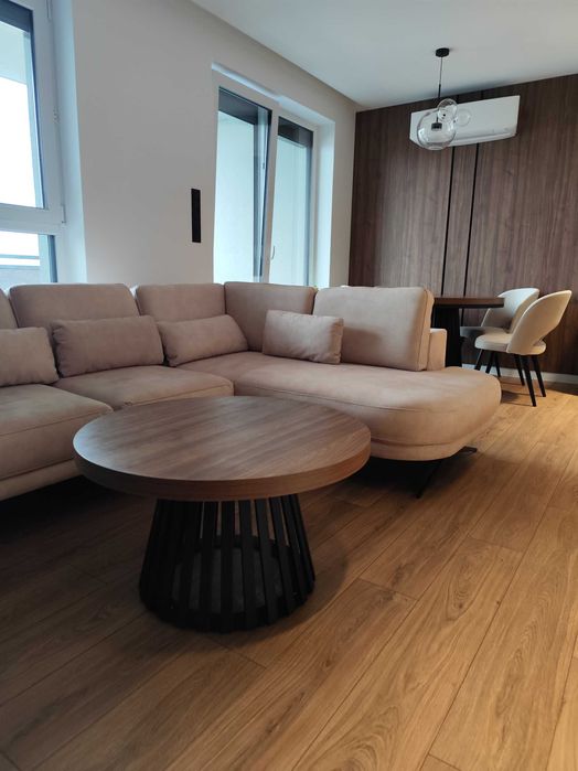 Stół okrągły rozkladany koło lamele metal loft pająk podstawa