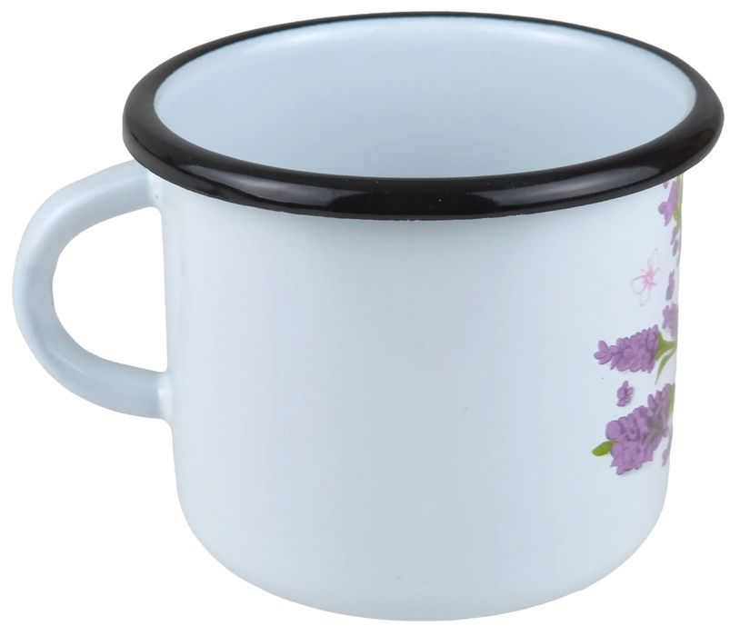 Kubek Emaliowany Do Mleka Kawy Herbaty Garnuszek - 0,5 L - Lawenda
