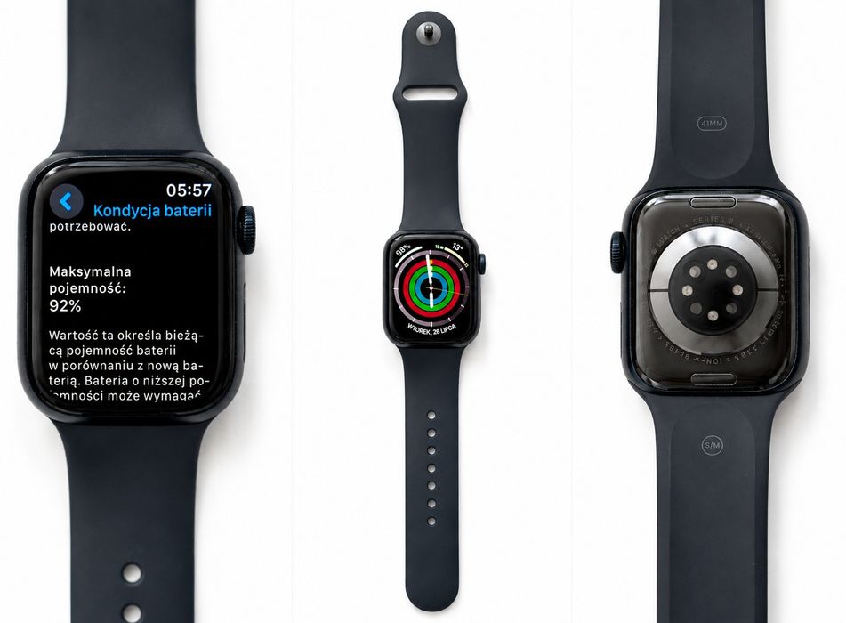 Apple Watch Series 8 GPS 41 mm Midnight | Bateria 92% | Bardzo dobry stan