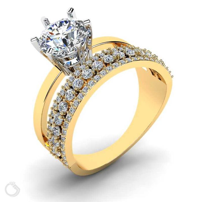 Pierścionek złoty 2w1 z cyrkoniami próba 585