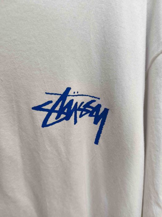 Stussy Męska Biała Koszulka z Nadrukiem Rozmiar XL