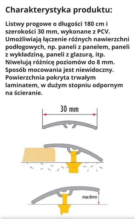 Listwa Imar PCV 30 x 2 dł. 180cm
