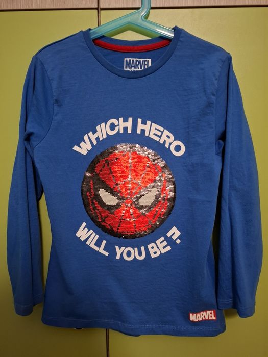 Bluzeczka z obracanymi cekinami marvel  128 cm