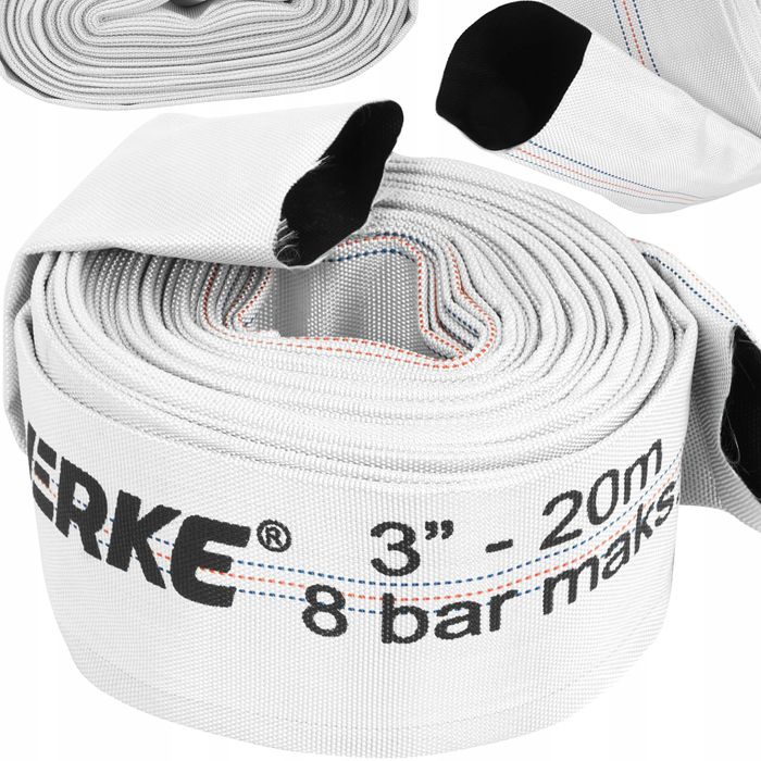 Wąż do brudnej wody szamba strażacki 3 CALE 20m BIAŁY WYTRZYMAŁY!