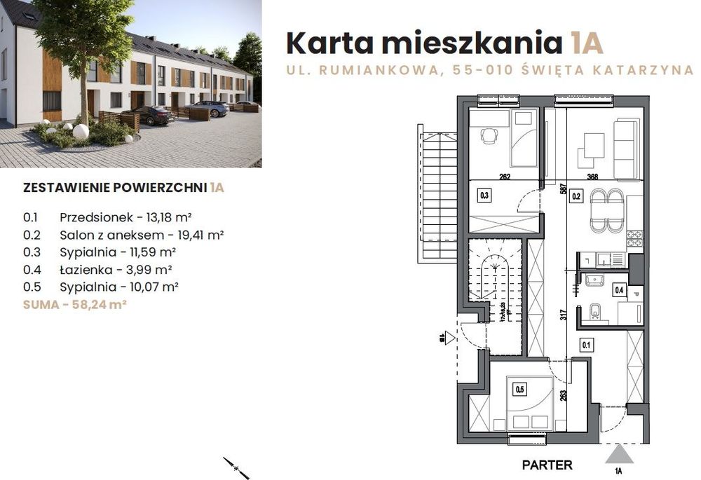 Skrajne 3 pokoje z aneksem, ogródkiem i ogrzewaniem miejskim!