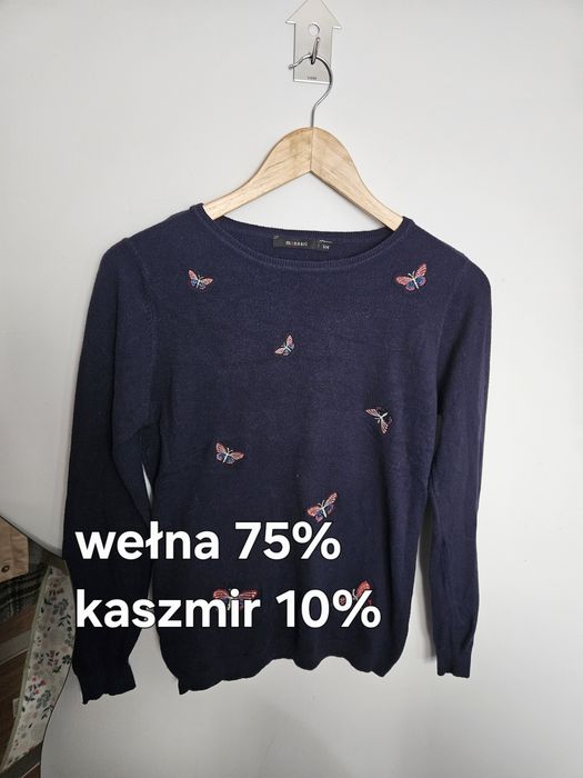 Monnari sweter S/M granatowy wełna kaszmir