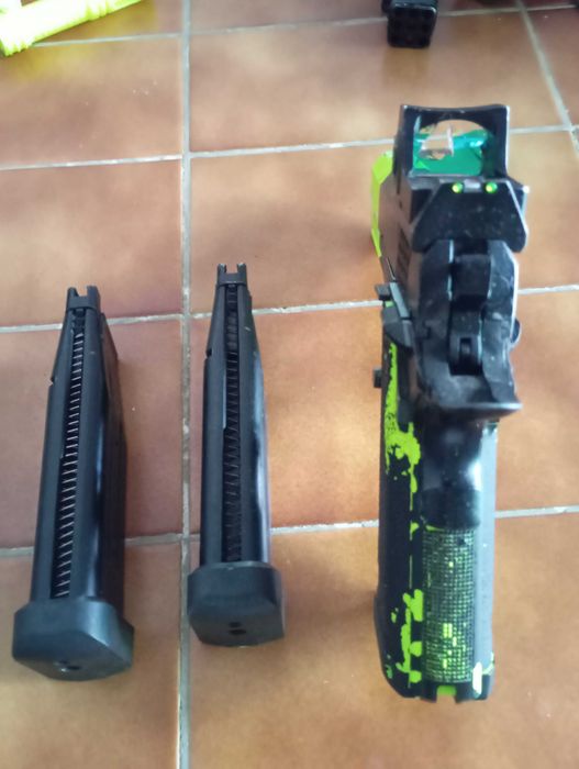 Airsoft highcapa Raven green gas shotgun lote
