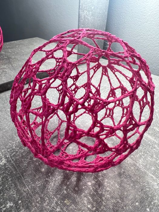 Bombka różowa z kordonka usztywniana - Handmade!