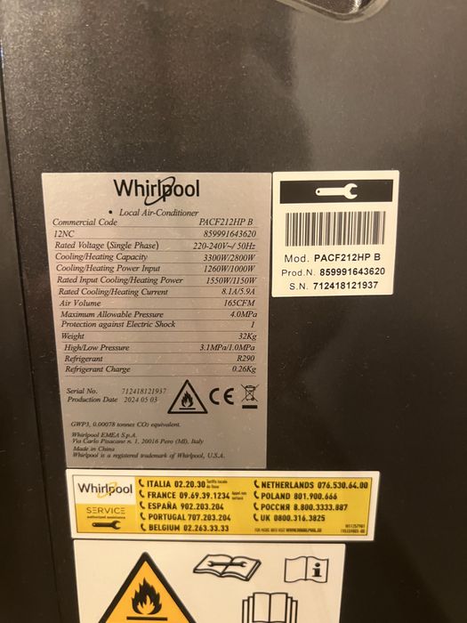 Ar Condicionado Portátil WHIRLPOOL