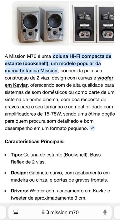 Sistema som surround Mission colunas com pé elevado