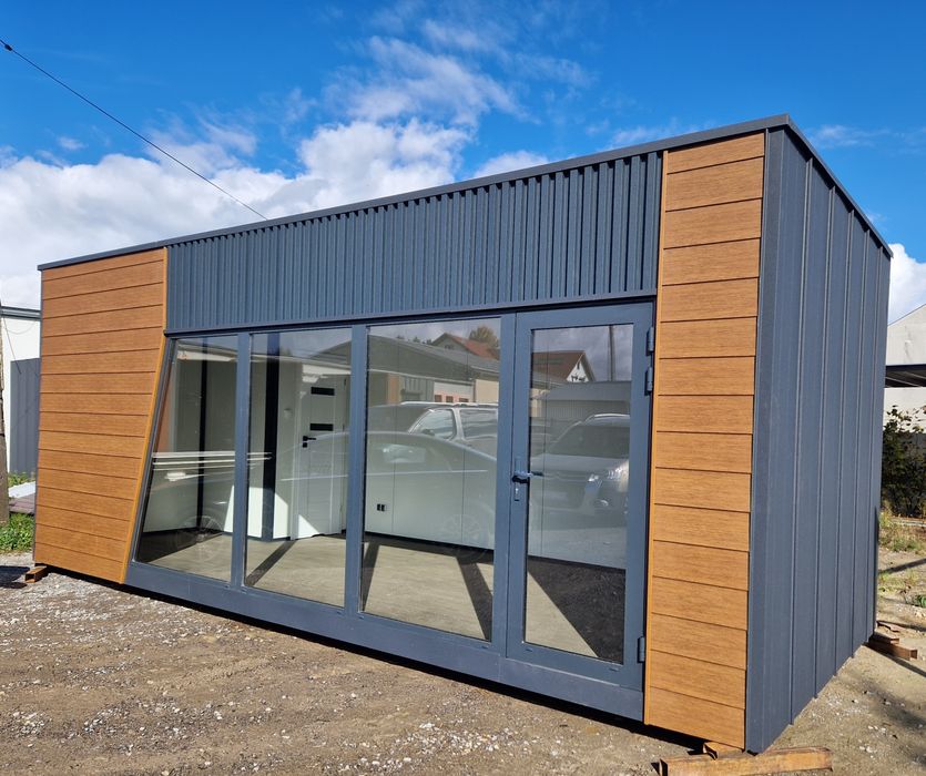 Pawilon kontener 7x3 z WC. Wykonany z płyty PIR gotowy do odbioru